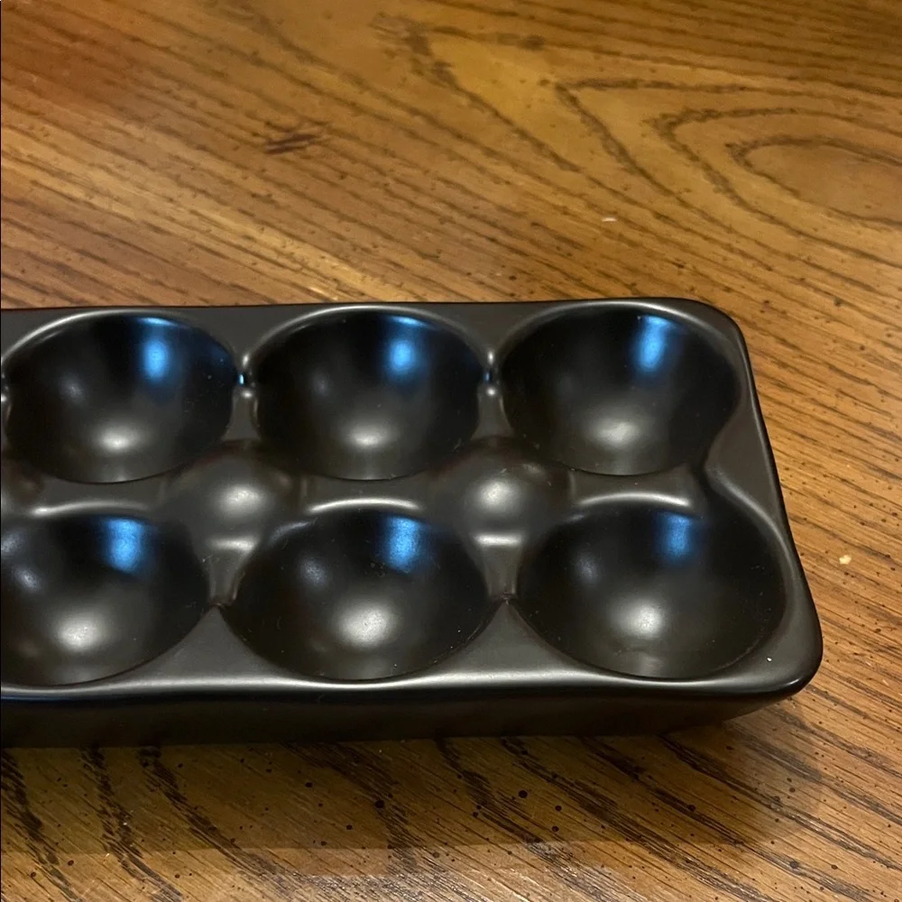 Rae Dunn Farm to Table Black Ceramic‎ Egg Tray
